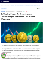 5 Altcoins Poised for Comeback as Overleveraged Bets Wash Out Market Weakness