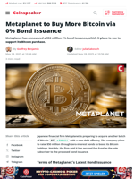 Metaplanet to Buy More Bitcoin via 0% Bond Issuance - Coinspeaker