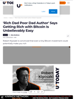 'Rich Dad Poor Dad Author' Says Getting Rich with Bitcoin Is Unbelievably Easy