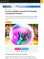 It’s Not A Bubble, Because AI Is Already Running The Markets