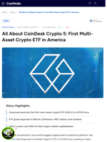 All About CoinDesk Crypto 5: First Multi-Asset Crypto ETF in America