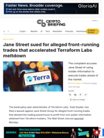 Jane Street sued for alleged front-running trades that accelerated Terraform Labs meltdown