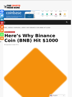 Here’s Why Binance Coin (BNB) Hit $1000 - The Crypto News Wire