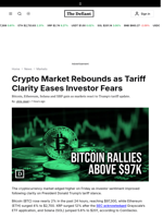  Crypto Market Rebounds as Tariff Clarity Eases Investor Fears - 