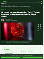 Crypto’s Largest Liquidation Yet — Trump, Binance, or Hackers Behind the Black Swan? | CCN.com