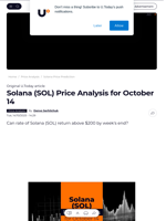 Solana (SOL) Price Analysis for October 14 - U.Today