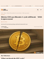 Bitwise CEO says Bitcoin's 4-cycle will break - '2026 is open season' - AMBCrypto