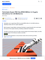 Crypto Leaders Already Have $140 Million For the US Midterms