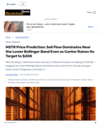 MSTR Price Prediction: Sell Flow Dominates Near the Lower Bollinger Band Even as Cantor Raises Its Target to $208 - Blockchain.News