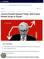 Jerome Powell’s Speech Today: Will Crypto Market Surge or Dump?