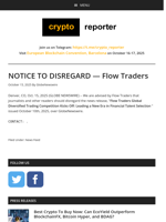 NOTICE TO DISREGARD -- Flow Traders