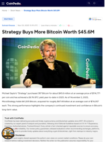 Strategy Buys More Bitcoin Worth $45.6M