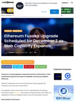 Ethereum Fusaka Upgrade Scheduled for December 3