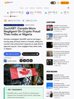 ZachXBT: Canada More Negligent On Crypto Fraud Than India or Nigeria