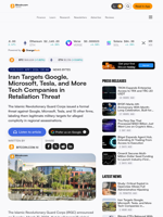 Iran Targets Google, Microsoft, Tesla, and More Tech Companies in Retaliation Threat – News Bytes Bitcoin News