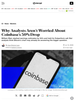 Why Analysts Aren’t Worried About Coinbase’s 30% Drop - Decrypt