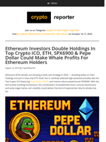 Ethereum Investors Double Holdings In Top Crypto ICO, ETH, SPX6900 & Pepe Dollar Could Make Whale Profits For Ethereum Holders
