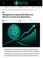 Metaplanet to Spend $5 Billion on Bitcoin via New U.S. Operation - Crypto News Flash