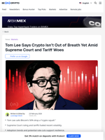 Tom Lee Finally Addresses the Supreme Court Tariff Ruling