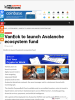 VanEck to launch Avalanche ecosystem fund - The Crypto News Wire