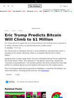 Eric Trump Predicts Bitcoin Will Climb to $1 Million - 