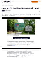 NC’s $127B Pension Faces Bitcoin Vote