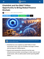 Chainlink's $867T Opportunity for Onchain Global Finance