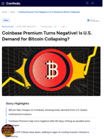 Coinbase Premium Turns Negative! Is U.S. Demand for Bitcoin Collapsing?