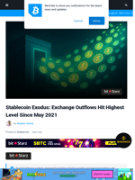 Stablecoin Exodus: Exchange Outflows Highest Since May 2021