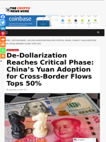 De‑Dollarization Reaches Critical Phase: China’s Yuan Adoption for Cross‑Border Flows Tops 50% - The Crypto News Wire