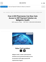 Over 6,500 Pharmacies Can Now Gain Access to XRP Payment Solution via Wellgistics Health