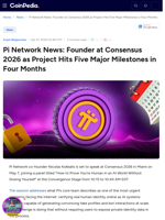 Pi Network News: Founder at Consensus 2026 as Project Hits Five Major Milestones in Four Months