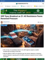 XRP Eyes Breakout as $1.40 Resistance Faces Renewed Pressure - TheNewsCrypto