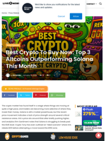 Best Crypto To Buy Now: Top 3 Altcoins Outperforming Solana This Month | Live Bitcoin News
