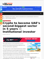 Crypto to become UAE’s second-biggest sector in 5 years — Institutional investor - The Crypto News Wire