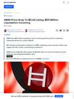 HBAR Traders Face $53 Million Liquidation Risk