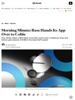 Morning Minute: Base Hands Its App Over to Cobie - Decrypt