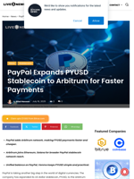 PayPal Expands PYUSD Stablecoin to Arbitrum for Faster Payments | Live Bitcoin News