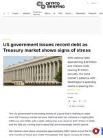 US government issues record debt as Treasury market shows signs of stress