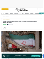 Tehran explosion and missile strike in Haifa raise odds of Iranian regime fall to 14%