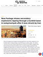 New footage shows secondary explosions ripping through a kurdish base in sulaymaniyah after it was struck by Iran
