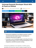 Uniswap Expands Developer Stack With AI Tools on GitHub