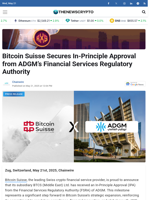 Bitcoin Suisse Secures In-Principle Approval from ADGM’s Financial Services Regulatory Authority - TheNewsCrypto