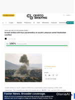 Israeli strikes kill four paramedics in south Lebanon amid Hezbollah conflict