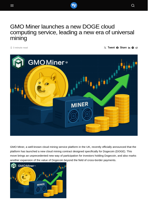 GMO Miner launches a new DOGE cloud computing service, leading a new era of universal mining - Visionary Financial