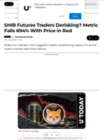 SHIB Futures Traders Derisking? Metric Falls 694% With Price in Red - U.Today