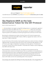 Sky Replaces MKR as the Sole Governance Token for the SKY Protocol
