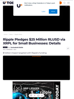 Ripple Pledges $25 Million RLUSD via XRPL for Small Businesses: Details - U.Today