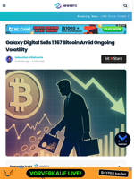 Galaxy Digital Sells 1,167 Bitcoin Amid Ongoing Volatility