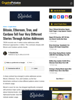 Bitcoin, Ethereum, Tron, and Cardano Tell Four Very Different Stories Through Active Addresses
